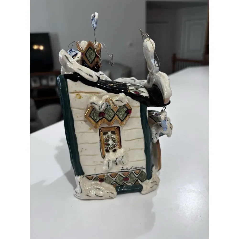 Blue Sky Clayworks Heather Goldminc Cozy Corner Cafe Tealight Candle Holder
